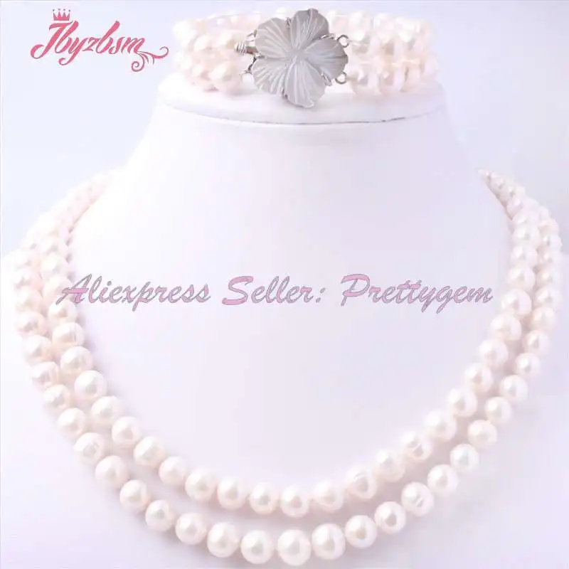 9-10mm Freeform White Freshwater Pearl Natural Stone Beads Fashion For Woman Christmas Gift Necklace Bracelet 1 Set 17.5",6.5"
9-10mm Freeform White Freshwater Pearl Natural Stone Beads Fashion For Woman Christmas Gift Necklace Bracelet 1 Set 17.5",6.5"