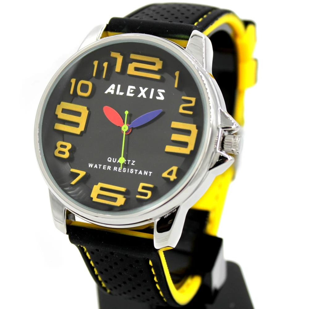 Alexis Unisex Analog Quartz Round Wrist Watch Japan PC21J Movement Black Soft Silicone Band Black Dial Water Resistant
Alexis Unisex Analog Quartz Round Wrist Watch Japan PC21J Movement Black Soft Silicone Band Black Dial Water Resistant