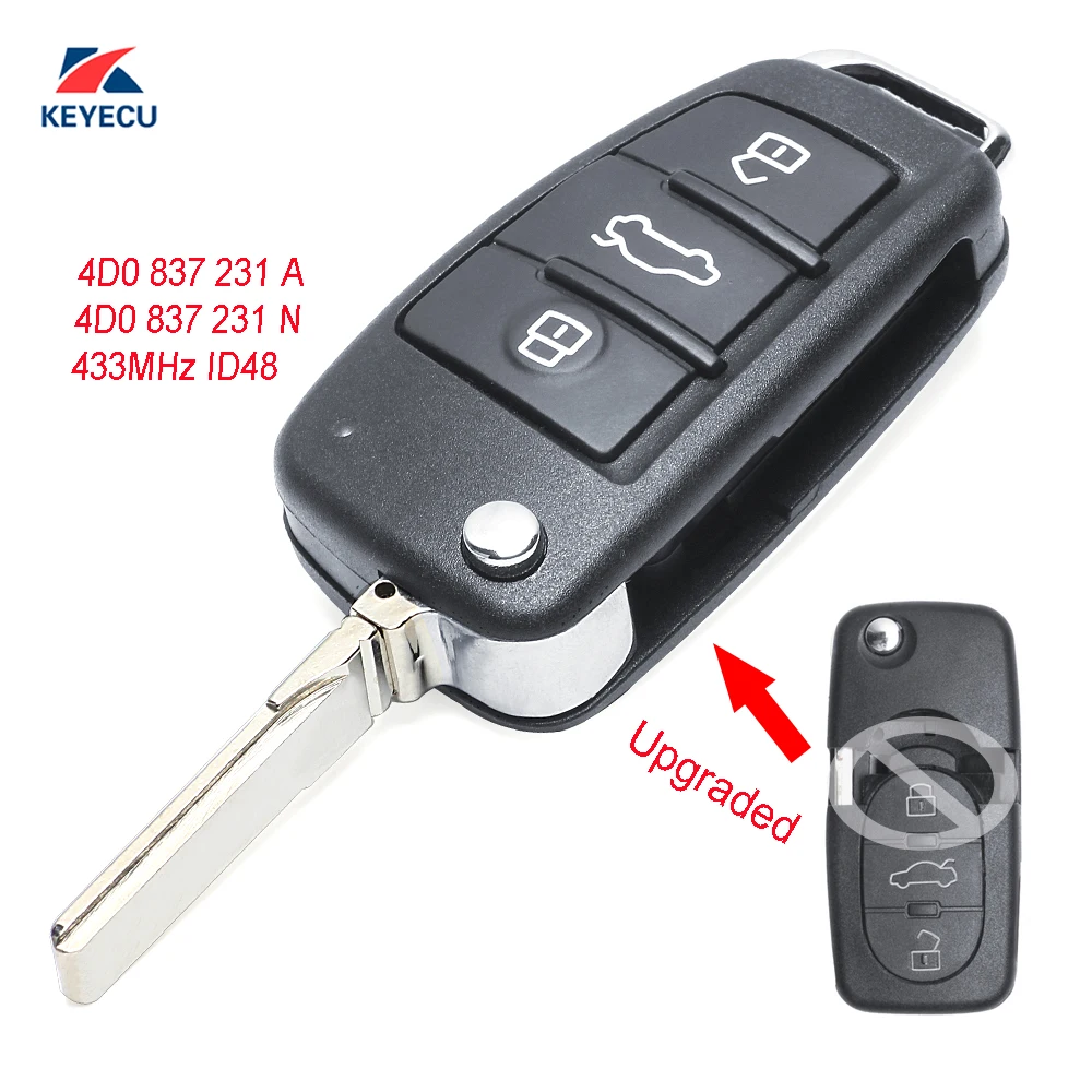 Запасной флип KEYECU дистанционный ключ-брелок от машины 433 МГц ID48 для Audi TT RS4 A3 A4 A6 A8 P/N: 4D0 837 231 A / 4D0 837 231 N
Запасной флип KEYECU дистанционный ключ-брелок от машины 433 МГц ID48 для Audi TT RS4 A3 A4 A6 A8 P/N: 4D0 837 231 A / 4D0 837 231 N