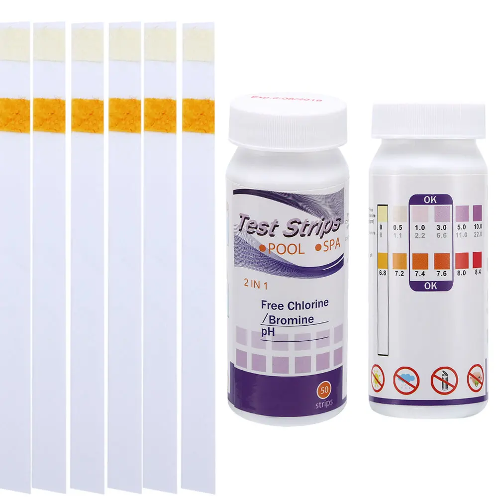50pcs Pool Spa Test Strips Hot Tub Chlorine PH Alkalinity Spa Swimming Pool Testing ASD88
50pcs Pool Spa Test Strips Hot Tub Chlorine PH Alkalinity Spa Swimming Pool Testing ASD88