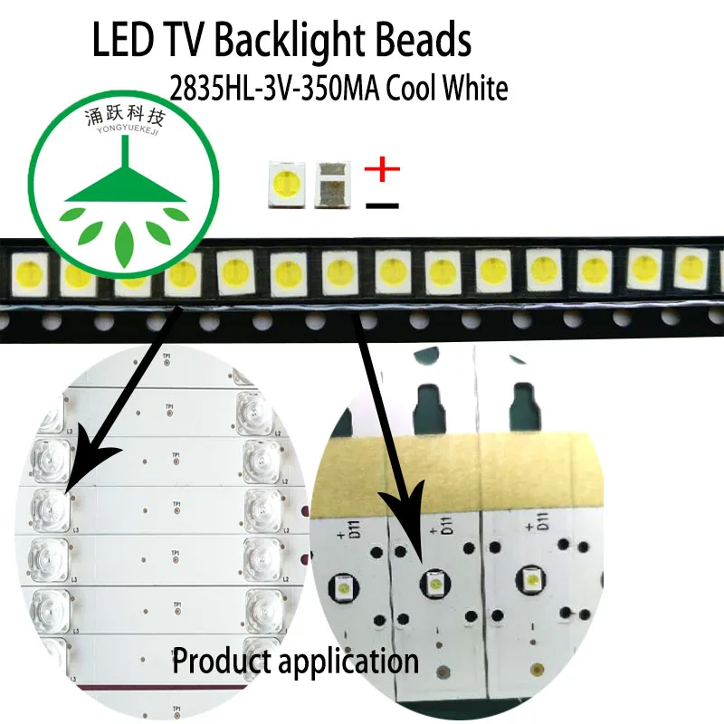 YONGYUEKEJI 100pcs/lot new tv backlight high power 2835 3v 350ma 1w smd cool white lamp beads
YONGYUEKEJI 100pcs/lot new tv backlight high power 2835 3v 350ma 1w smd cool white lamp beads