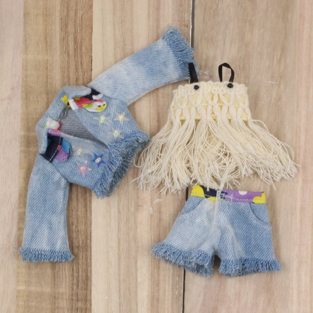 Outfits for Blyth doll A set of Tassels clothes and denim coat with pants suit for 1/6 azone BJD icy dbs
Outfits for Blyth doll A set of Tassels clothes and denim coat with pants suit for 1/6 azone BJD icy dbs