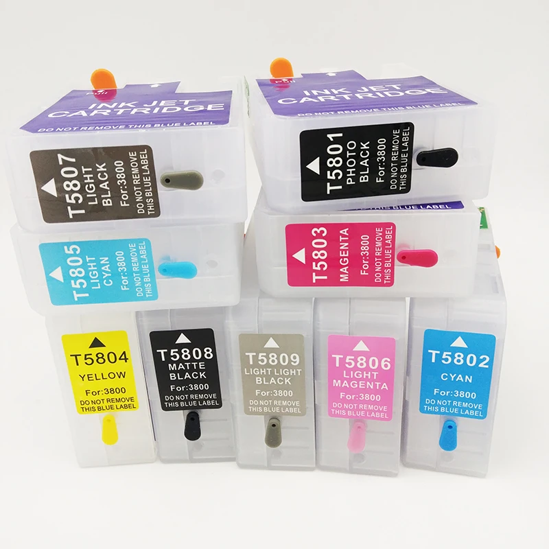 vilaxh T5801 T5802 T5803 T5804 T5805 T5806 T5807 T5808 T5809 Refillable Ink Cartridge For Epson Stylus Pro 3800 3880 Printer
vilaxh T5801 T5802 T5803 T5804 T5805 T5806 T5807 T5808 T5809 Refillable Ink Cartridge For Epson Stylus Pro 3800 3880 Printer