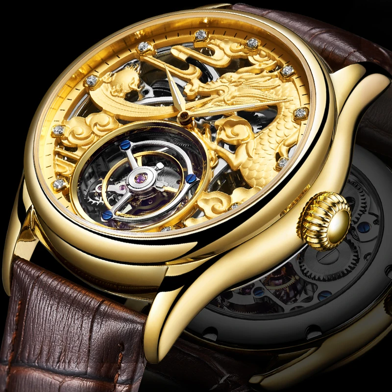 Tourbillon механические часы для мужчин Топ бренд сапфировые зеркальные Оригинальные