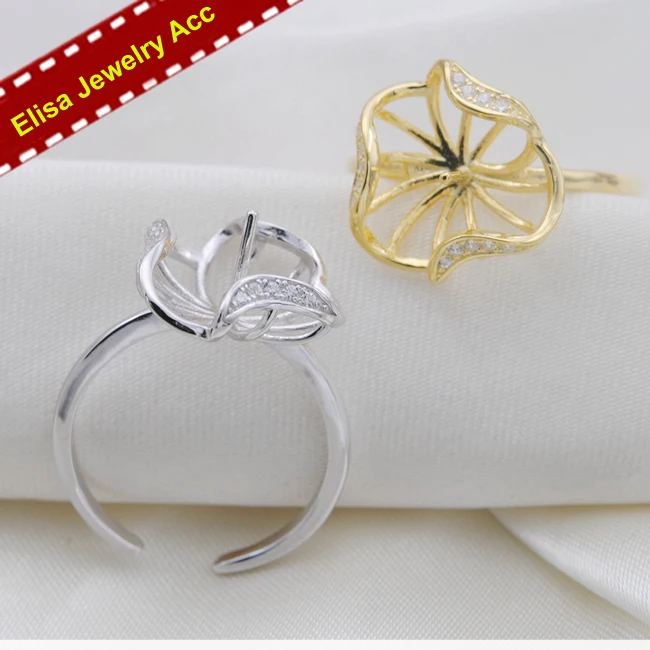 S925 Sterling Silver Flower Design Pearl Rings Settings Women DIY Open Design Rings Accessory Silver&Gold Colors 3Pcs/Lot
S925 Sterling Silver Flower Design Pearl Rings Settings Women DIY Open Design Rings Accessory Silver&Gold Colors 3Pcs/Lot