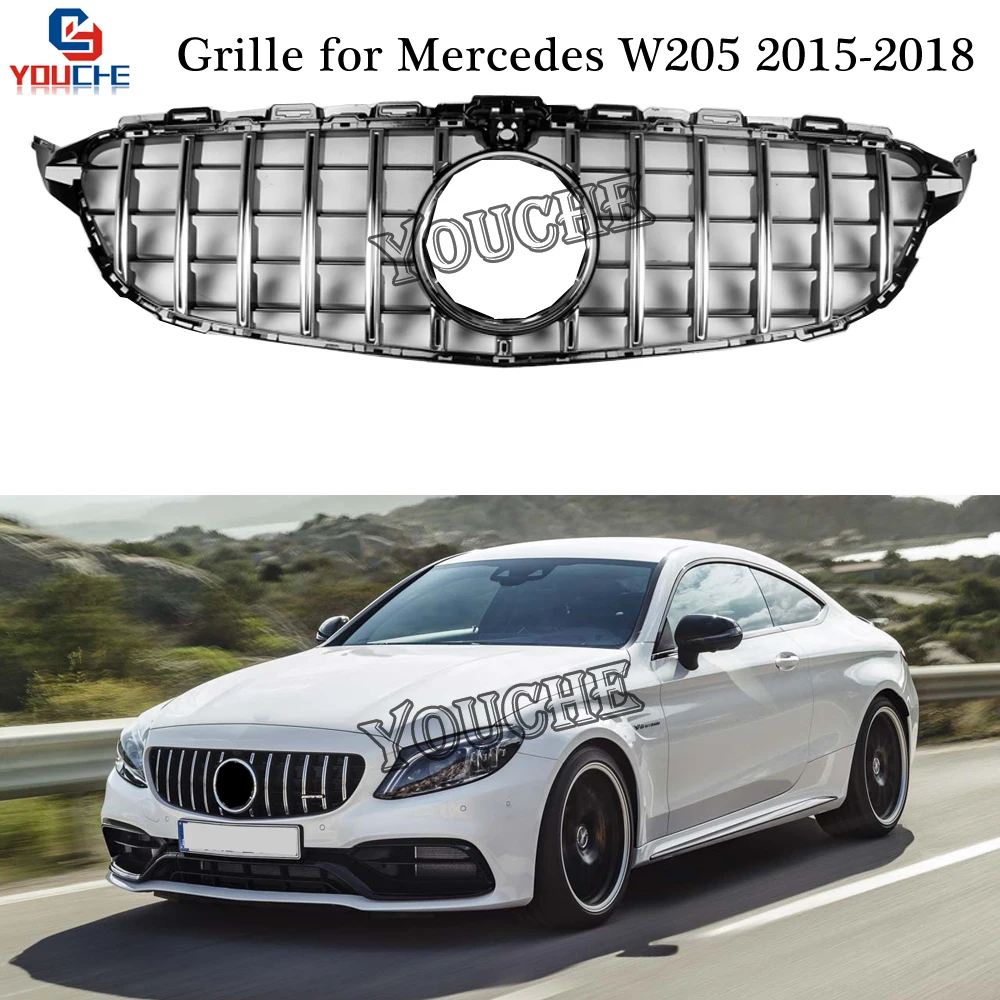 W205 передний капот Гриль для Mercedes C AMG посылка C180 C200 C250 C300 C350 2015 2018 GT/Алмазный/AMG