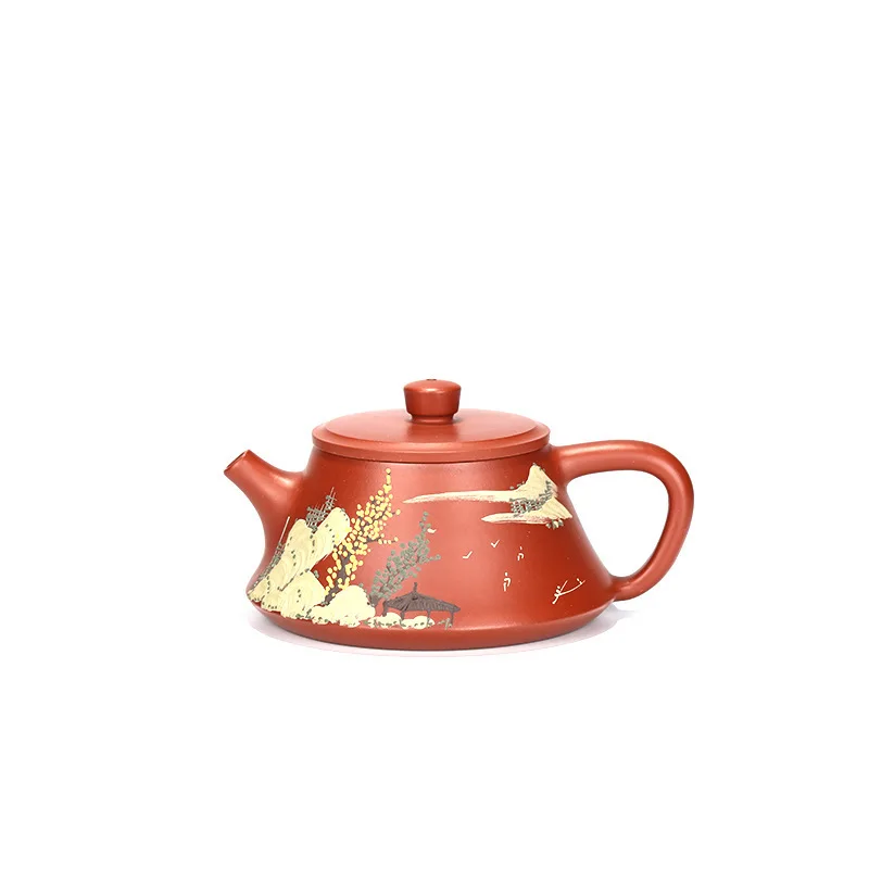 Yixing Dark-red Enameled Pottery Teapot Famous Manual Raw Ore Bright Red Robe Landscape Shipiao Kettle
Yixing Dark-red Enameled Pottery Teapot Famous Manual Raw Ore Bright Red Robe Landscape Shipiao Kettle