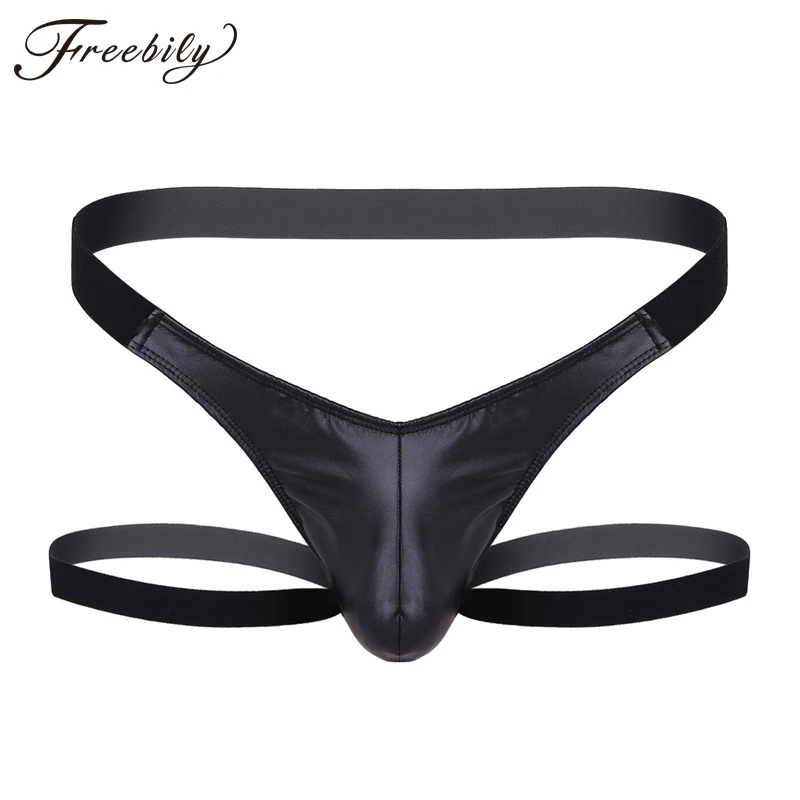 Sexy Men Lingerie Faux Leather Bulge Pouch Open Back Stretchy Bikini String Homme Thongs Panties Underwear with Leg Garters Band
Sexy Men Lingerie Faux Leather Bulge Pouch Open Back Stretchy Bikini String Homme Thongs Panties Underwear with Leg Garters Band