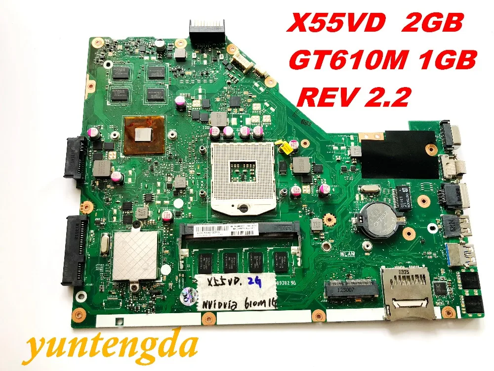 Оригинальная материнская плата для ноутбука ASUS X55VD 2 Гб GT610M 1 ГБ REV протестирована