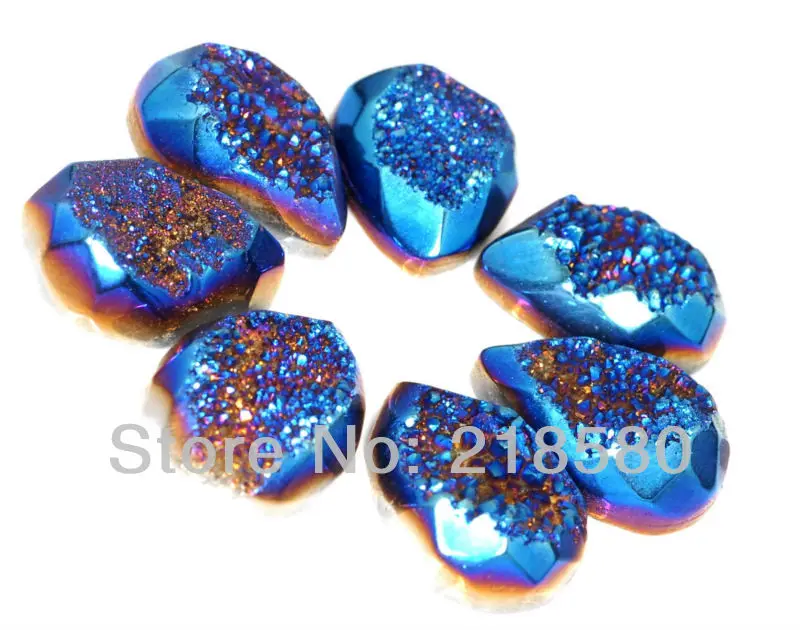 H-DCB15 25pcs Mystical Blue Titanium Quartz Faceted Teardrop Drusy Druzy Cabochon Beads 13mmx18mm
H-DCB15 25pcs Mystical Blue Titanium Quartz Faceted Teardrop Drusy Druzy Cabochon Beads 13mmx18mm