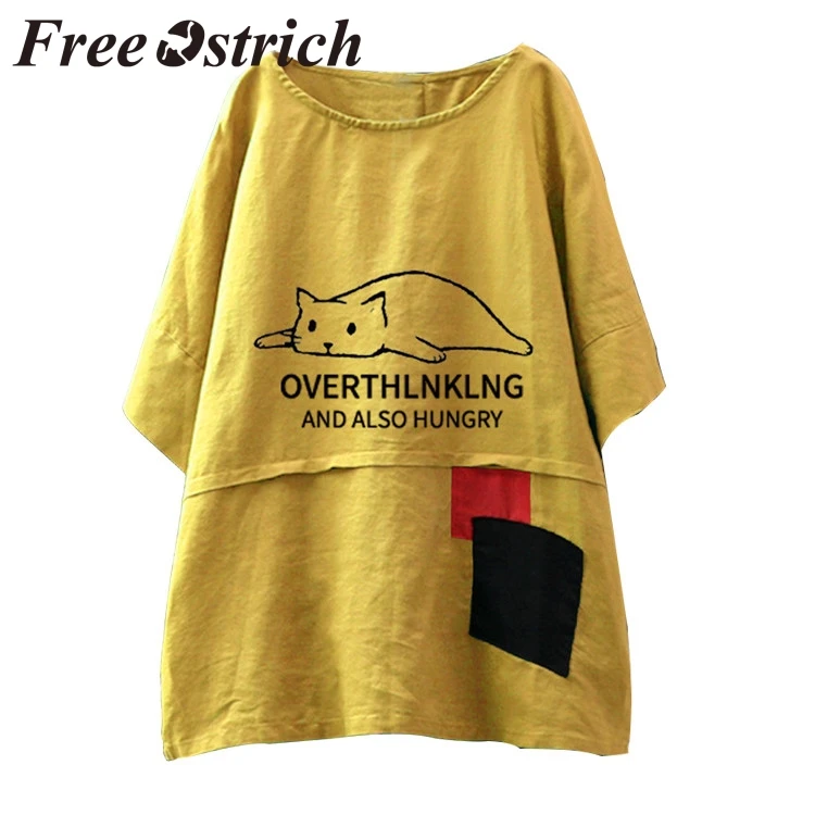 Женские рубашки FREE OSTRICH повседневная Милая желтая Модная рубашка в стиле пэчворк