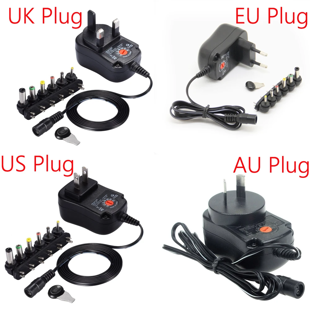 12W Universal Charger AC/DC Adapter Switching Power Supply with 6 Selectable Adapter Plugs, Suitable for 3 V to 12 V Device
12W Universal Charger AC/DC Adapter Switching Power Supply with 6 Selectable Adapter Plugs, Suitable for 3 V to 12 V Device