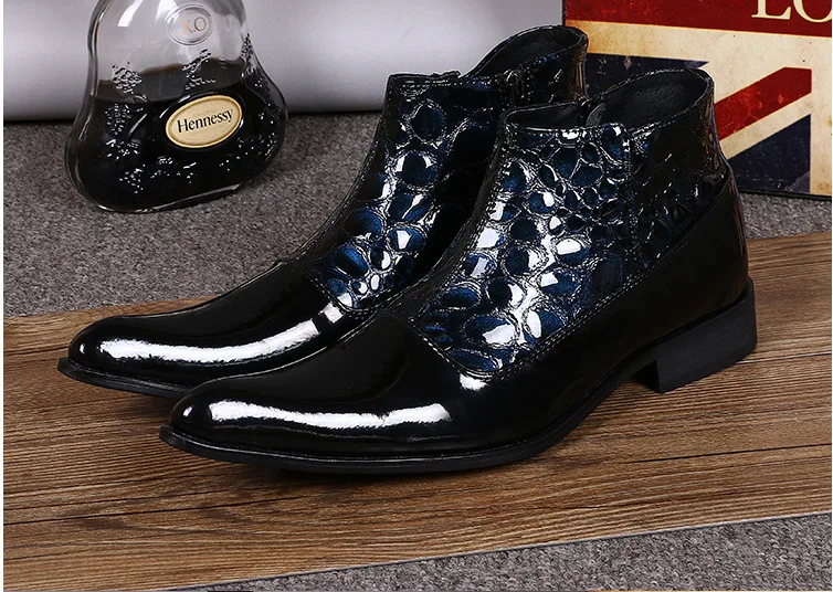 Retro Sequins Blue Short Boots Business Casual Men's Shoes Personality Trend Leather Botines De Hombre
Retro Sequins Blue Short Boots Business Casual Men's Shoes Personality Trend Leather Botines De Hombre