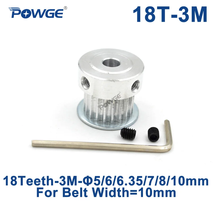 POWGE 18 Teeth 3M Synchronous Pulley Bore 5/6/6.35/7/8/10mm for Width 10mm HTD 3M timing belt HTD3M Pulley gear 18T 18Teeth
POWGE 18 Teeth 3M Synchronous Pulley Bore 5/6/6.35/7/8/10mm for Width 10mm HTD 3M timing belt HTD3M Pulley gear 18T 18Teeth
