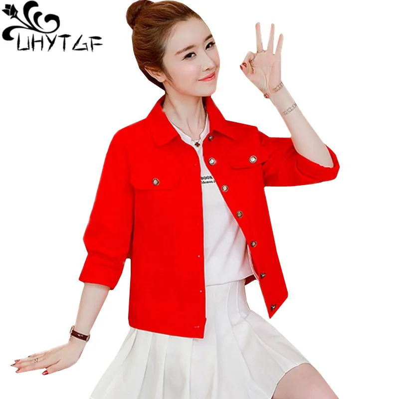 UHYTGF Spring Autumn Jeans Jacket Womens Loose Size Coat Retro Casual Denim Jacket Baseball uniform Girl Short Tops Outewear 501
UHYTGF Spring Autumn Jeans Jacket Womens Loose Size Coat Retro Casual Denim Jacket Baseball uniform Girl Short Tops Outewear 501