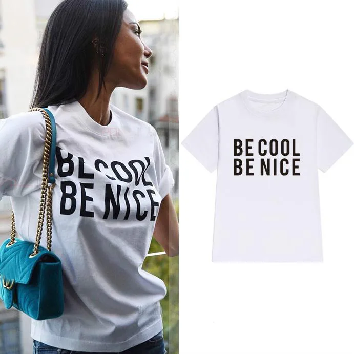 BE COOL BE NICE женская футболка хлопковая Повседневная забавная Футболка для леди Yong Girl Топ Футболка хипстерская Tumblr ins Прямая поставка
BE COOL BE NICE женская футболка хлопковая Повседневная забавная Футболка для леди Yong Girl Топ Футболка хипстерская Tumblr ins Прямая поставка