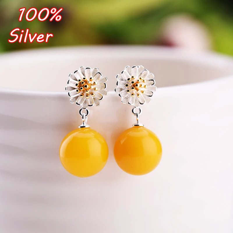 S925 Sterling Silver Color Daisy Earrings Blank Inlaid 6-9mm Amber Earrings Tray
S925 Sterling Silver Color Daisy Earrings Blank Inlaid 6-9mm Amber Earrings Tray