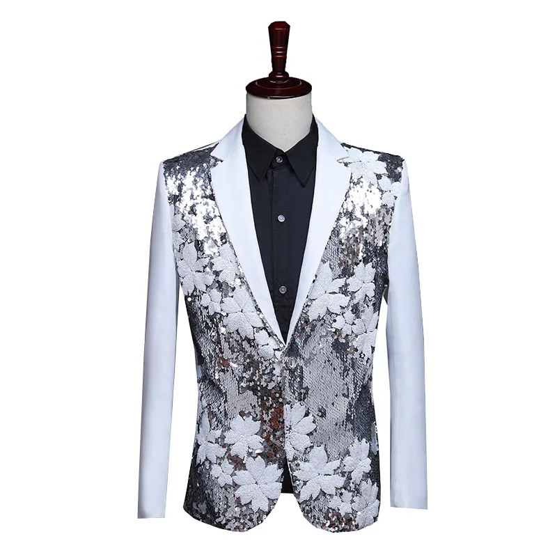 Fashion Sequin Glitter White Blazer Men DJ Club Stage Suit Blazer Jacket Men Party Wedding Stage Singer Prom Blazer Masculino
Fashion Sequin Glitter White Blazer Men DJ Club Stage Suit Blazer Jacket Men Party Wedding Stage Singer Prom Blazer Masculino