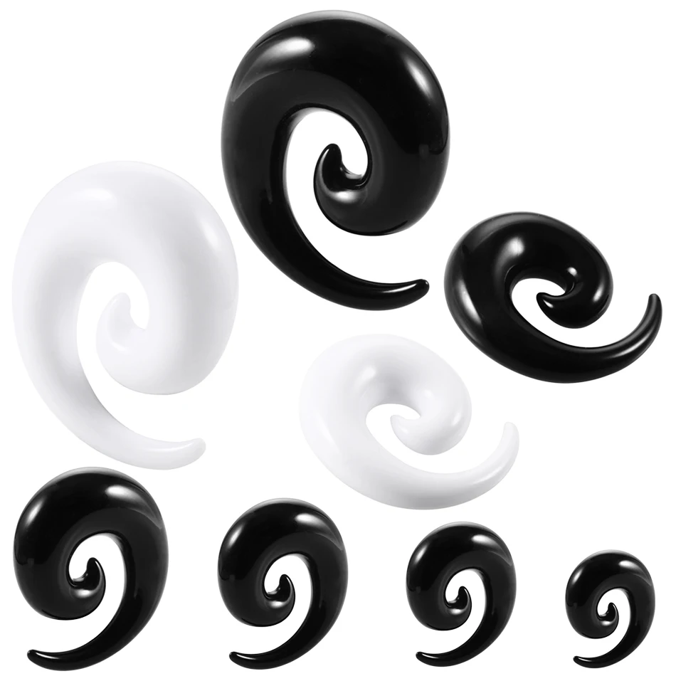 2pcs Black White Acrylic Spiral Ear Gauges Ear Tapers Stretching Plugs And Tunnel Expanders Body Piercing Jewelry(1.2-20mm)
2pcs Black White Acrylic Spiral Ear Gauges Ear Tapers Stretching Plugs And Tunnel Expanders Body Piercing Jewelry(1.2-20mm)