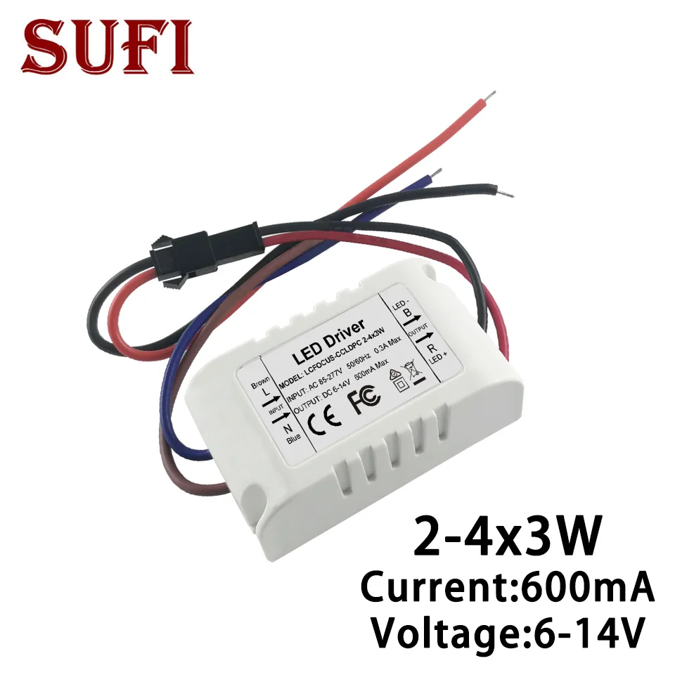 AC 85-277V 2-4x3w 600mA LED Driver Convertor Lighting Transformer For Ceiling Light High Power 3W LED Power Supply 6W 9W 12W
AC 85-277V 2-4x3w 600mA LED Driver Convertor Lighting Transformer For Ceiling Light High Power 3W LED Power Supply 6W 9W 12W