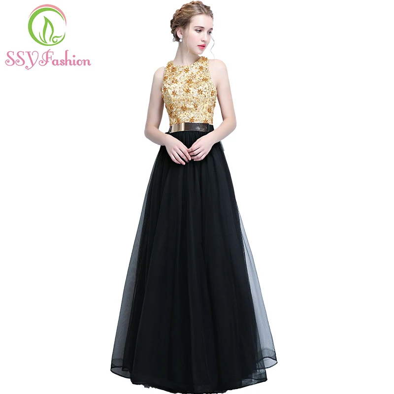New The Banquet Evening Dress SSYFashion Sexy Slim Black with Gold Stitching Luxury Beading Floor-length Halter Prom Party Gown
New The Banquet Evening Dress SSYFashion Sexy Slim Black with Gold Stitching Luxury Beading Floor-length Halter Prom Party Gown