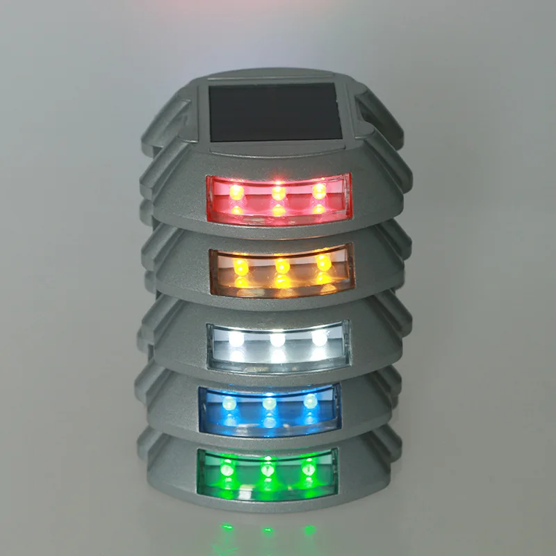 Waterproof LED Solar Indicator Light 6 LEDs Pathway Traffic Lamp Double-sided Signal Outdoor Garden Lighting | Лампы и освещение