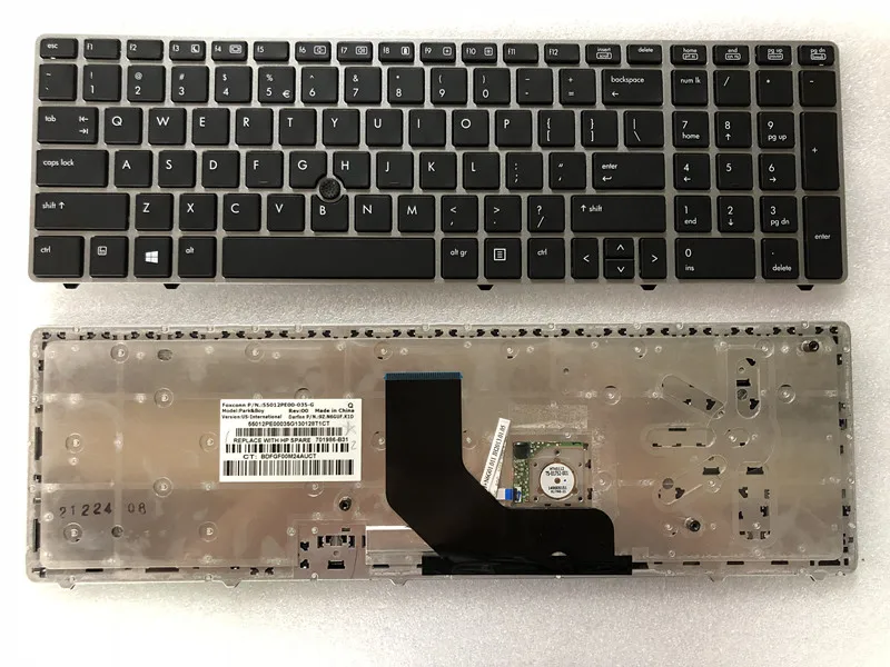 New English Keyboard for HP EliteBook 8560p 8570P 8560B 6560b 6565b 6560P US laptop keyboard with border with pointing
New English Keyboard for HP EliteBook 8560p 8570P 8560B 6560b 6565b 6560P US laptop keyboard with border with pointing