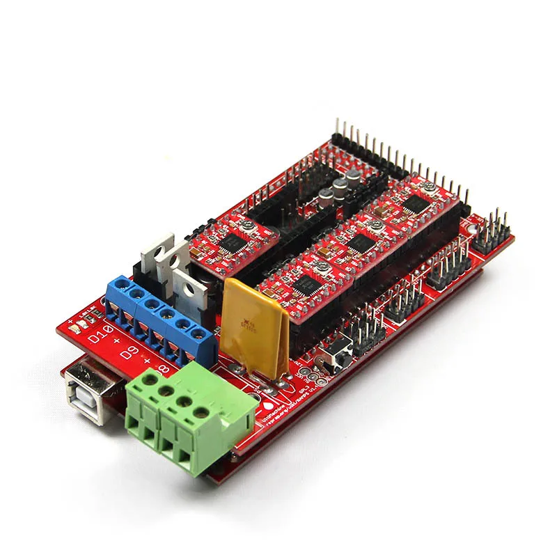 

Geeetech RepRap RAMPS1.4 Shield+4x A4988 Stepper Driver Pololu A4988 for 3D Printer Prusa Mendel Free Shipping