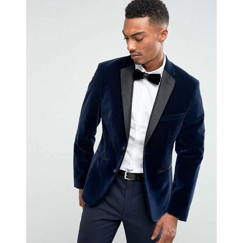 New Arrival Two Buttons Navy Blue Velvet Groom Tuxedos Notch Lapel Groomsmen Mens Wedding Suits Blazers (Jacket+Pants+Tie) W:578
New Arrival Two Buttons Navy Blue Velvet Groom Tuxedos Notch Lapel Groomsmen Mens Wedding Suits Blazers (Jacket+Pants+Tie) W:578
