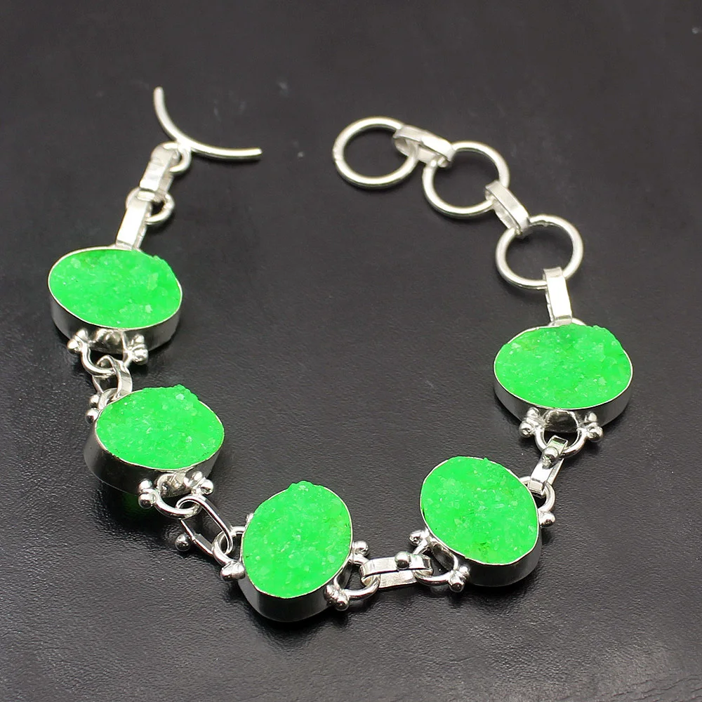 Trendy Hot Sale Unique Green Drusy925 Sterling Silver Color Links Chain Bracelet 7.75 Inch TF794
Trendy Hot Sale Unique Green Drusy925 Sterling Silver Color Links Chain Bracelet 7.75 Inch TF794