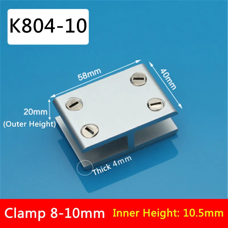 One Piece K804-10 For 8 To 10mm Glass Board Double Sides 180 Degrees Style Aluminum Glass Clamps Shelves Support Bracket Clips
One Piece K804-10 For 8 To 10mm Glass Board Double Sides 180 Degrees Style Aluminum Glass Clamps Shelves Support Bracket Clips