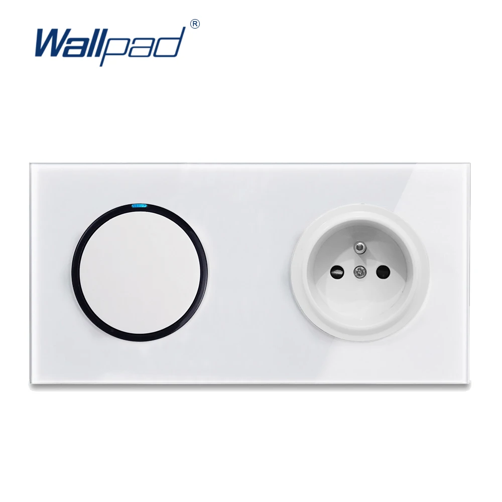Wallpad L6 1 Gang 1 Way 2 Way Light Switch with French Wall Socket Electric Power Outlet White Glass Panel Frame 172 x 86
Wallpad L6 1 Gang 1 Way 2 Way Light Switch with French Wall Socket Electric Power Outlet White Glass Panel Frame 172 x 86