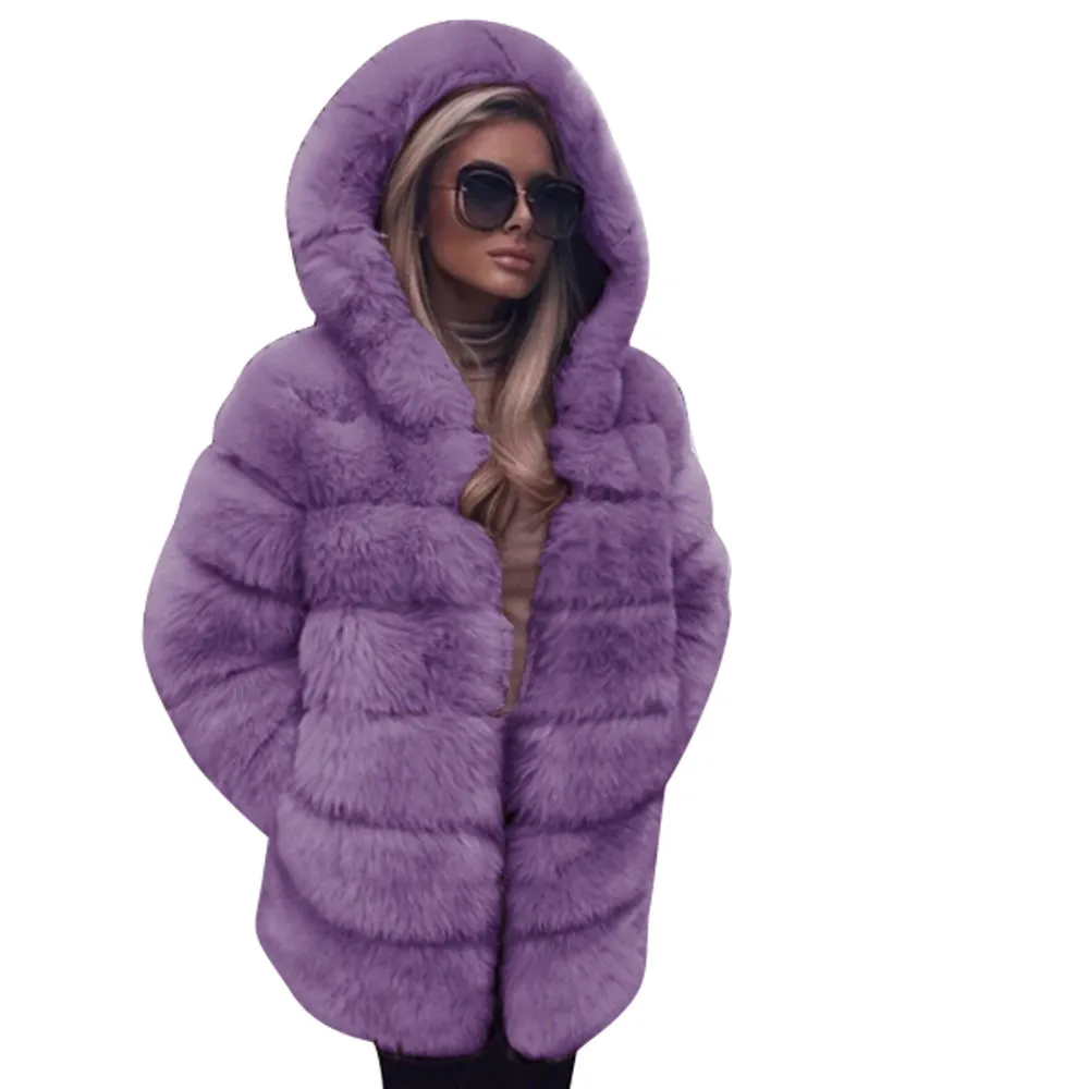 Women Fashion Luxury Faux Fur Coat Hooded Autumn Winter Warm Overcoat lady hooded faux fur Coat Pockets Outerwear 2019 New hot
Women Fashion Luxury Faux Fur Coat Hooded Autumn Winter Warm Overcoat lady hooded faux fur Coat Pockets Outerwear 2019 New hot