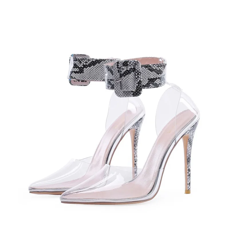 Summer leopard pattern buckle Woman Shoes in pointed toe high-heeled transparent PVC snake pattern ladies sandals
Summer leopard pattern buckle Woman Shoes in pointed toe high-heeled transparent PVC snake pattern ladies sandals