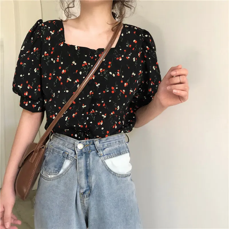 Alien Kitty Holiday Summer Print Floral Chic Loose Vintage Girls Puff Sleeves Sweet Fresh Fashion Casual Female Chiffon Shirt
Alien Kitty Holiday Summer Print Floral Chic Loose Vintage Girls Puff Sleeves Sweet Fresh Fashion Casual Female Chiffon Shirt