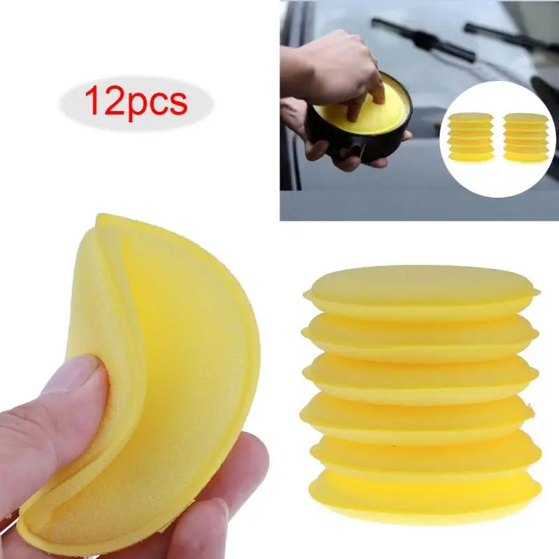 

12pcs/lot Car Vehicle Wax Polish Foam Sponge Hand Soft Wax Yellow Sponge Pad/Buffer for Car Detailing Care Wash Clean