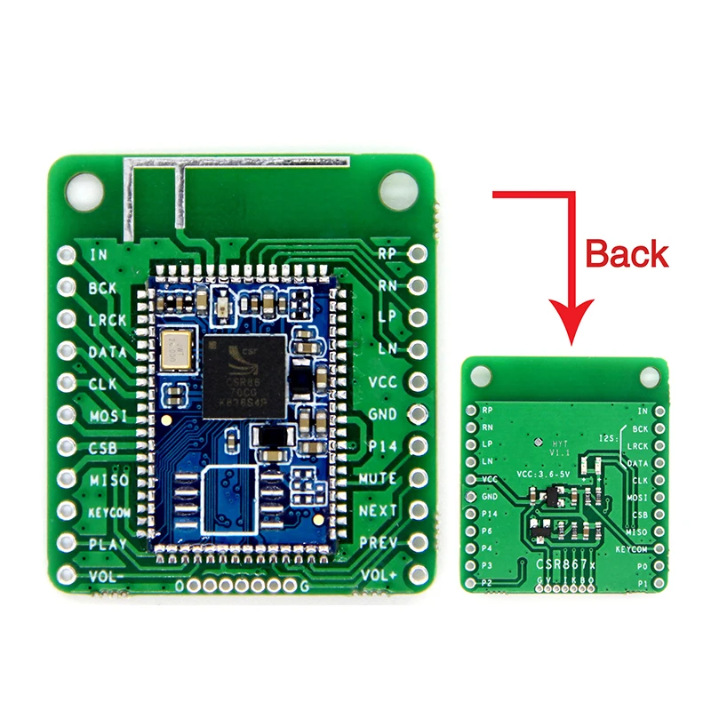 5pcs/lot CSR8670 Bluetooth V5.0 Low Power Bluetooth Audio Module APTX Lossless Compression I2S Fiber SPDIF
5pcs/lot CSR8670 Bluetooth V5.0 Low Power Bluetooth Audio Module APTX Lossless Compression I2S Fiber SPDIF