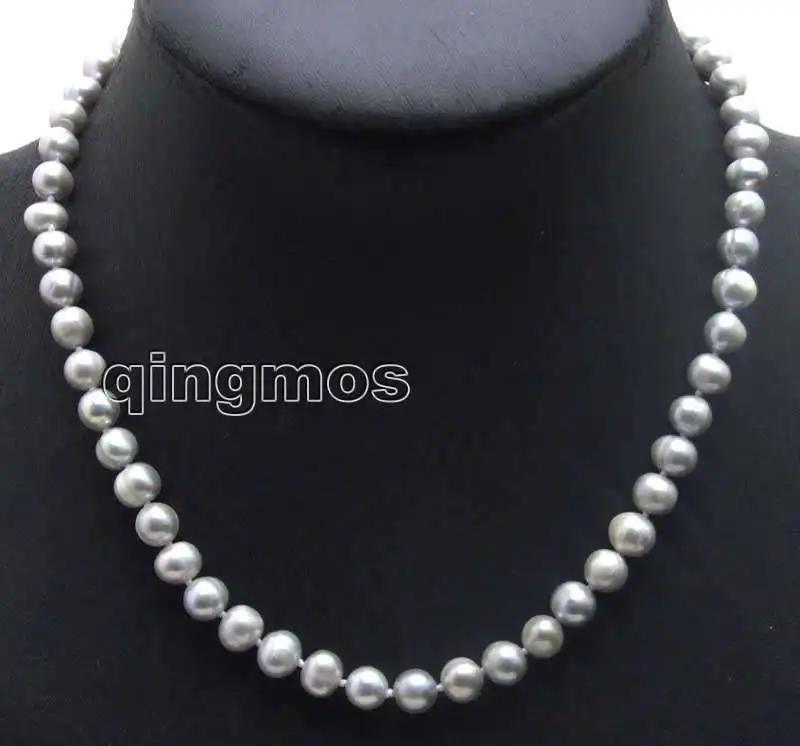 SALE Gray 7-8mm High quality Round natural Freshwater Pearls 17" necklace-nec5915 Wholesale/retail Free shipping
SALE Gray 7-8mm High quality Round natural Freshwater Pearls 17" necklace-nec5915 Wholesale/retail Free shipping