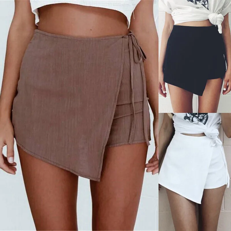 Ladys Women Sexy Hot Shorts Skirts Summer Casual Solid High Waist Shorts Skirts