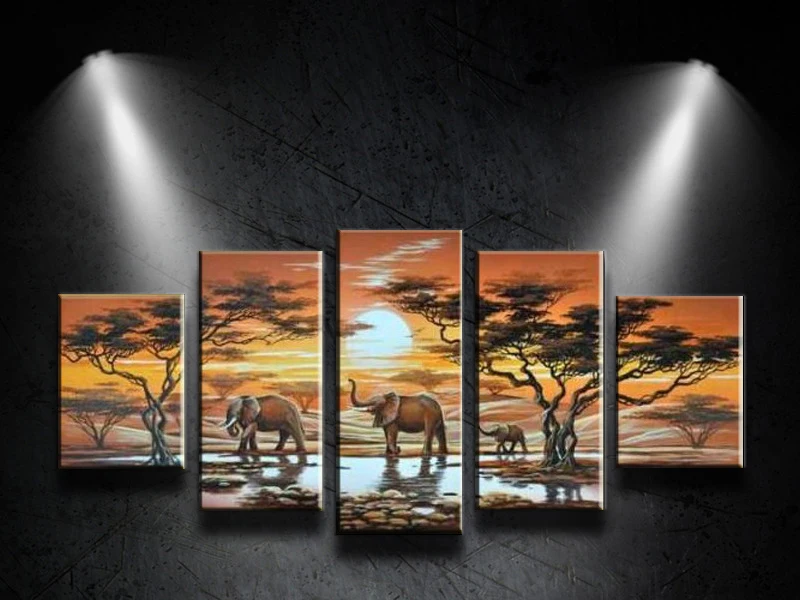Abstract Oil Painting 5pcs/Set On Canvas Animal Elephant Landscape Art Modern Wall Picture For Living Room Home Decoration
Abstract Oil Painting 5pcs/Set On Canvas Animal Elephant Landscape Art Modern Wall Picture For Living Room Home Decoration