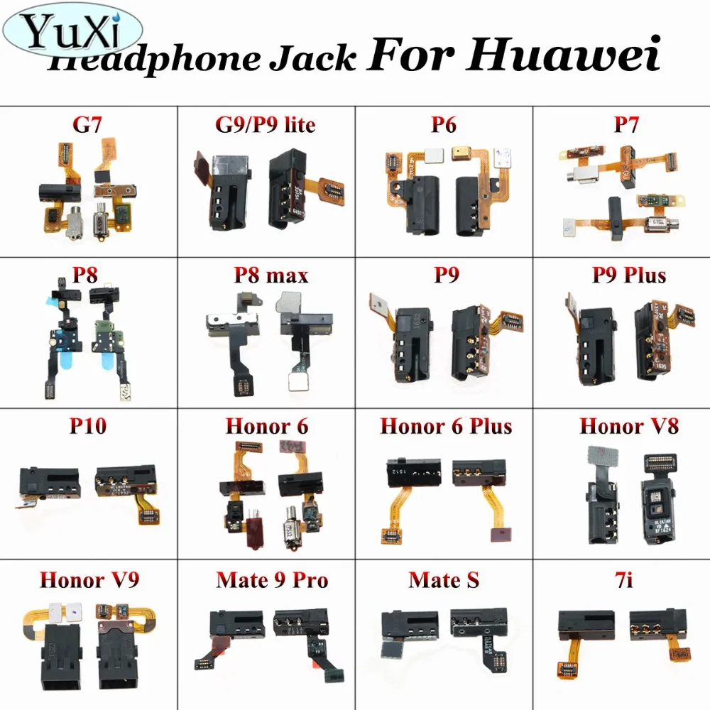Шлейф YuXi для наушников Huawei P9 P10 P8 max P7 P6 lite G9 Honor 7i 6 Plus V8 V9 mate 9Pro Mate S|Шлейфы мобильных