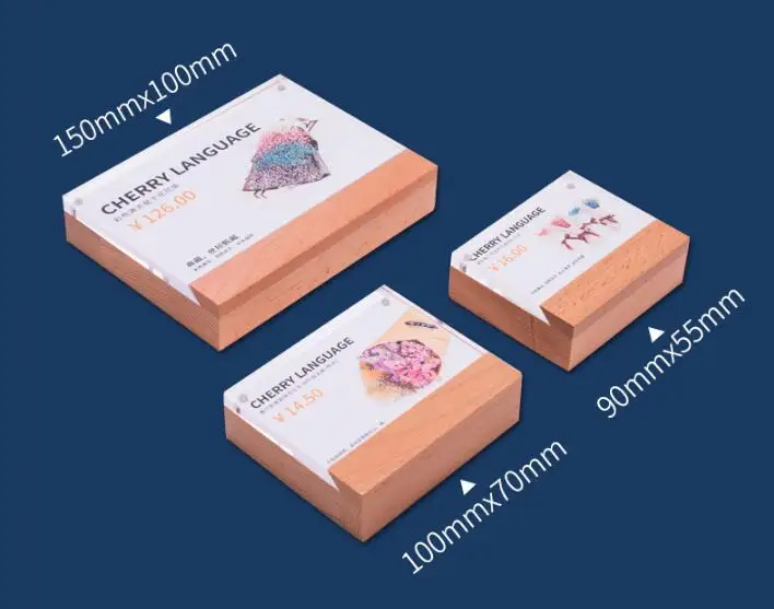 Desk Menu Sign Price Tag Holder with Wooden Base Acrylic Block Frame Magnetic Cover Label Holder Display Panel Two Use Stand Lay 
Desk Menu Sign Price Tag Holder with Wooden Base Acrylic Block Frame Magnetic Cover Label Holder Display Panel Two Use Stand Lay