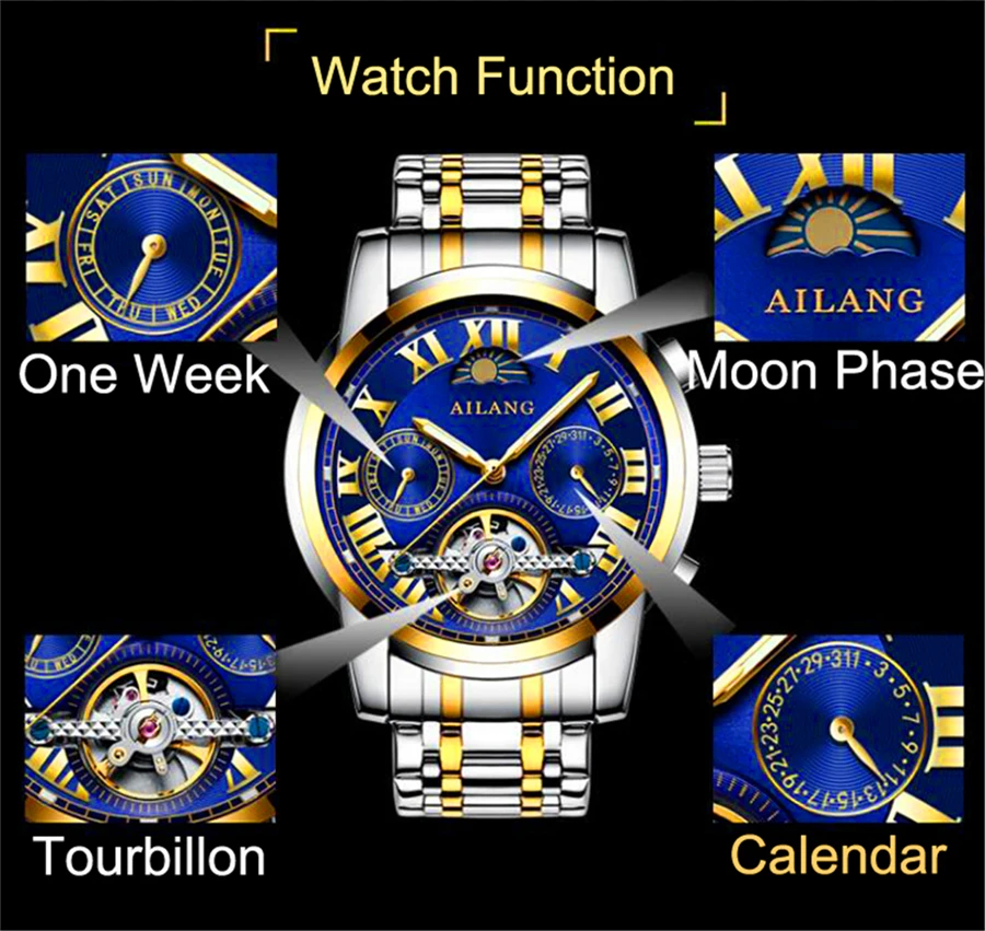 Fashion Mens Watches Top Brand Luxury AILANG Clock Male Stainless Steel Military Tourbillon Mechanical Watch Men Sport Relogio
Fashion Mens Watches Top Brand Luxury AILANG Clock Male Stainless Steel Military Tourbillon Mechanical Watch Men Sport Relogio