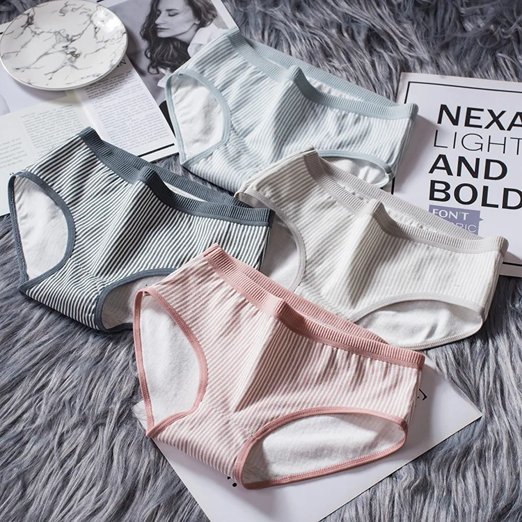 Manufacturer Supply Panties Ms Cotton 2019 New Style Striped Girl's Cute Japanese-Style Mid Rise Briefs L
Manufacturer Supply Panties Ms Cotton 2019 New Style Striped Girl's Cute Japanese-Style Mid Rise Briefs L
