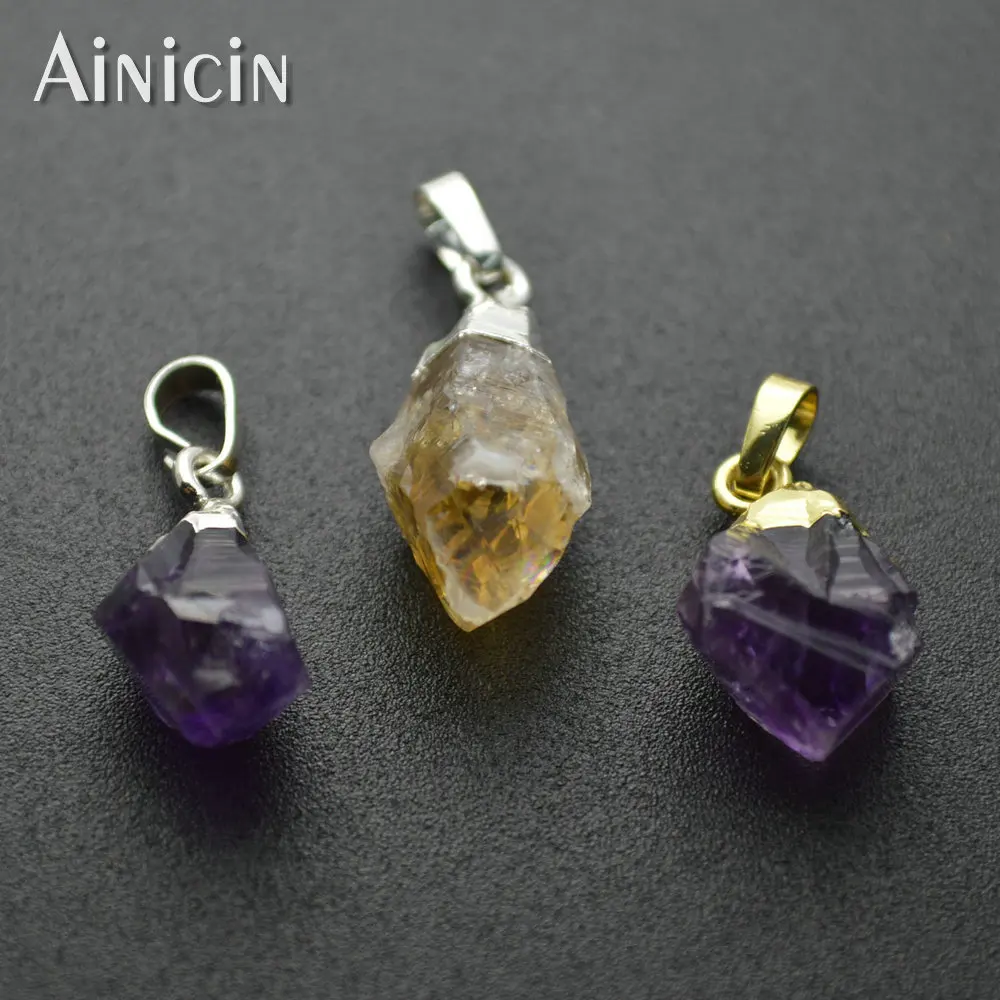 Natural Semi-precious Stone Purple Yellow Rock Crystal Pendants 12x18mm Pocket Size Charms Findings 10pc/lot
Natural Semi-precious Stone Purple Yellow Rock Crystal Pendants 12x18mm Pocket Size Charms Findings 10pc/lot