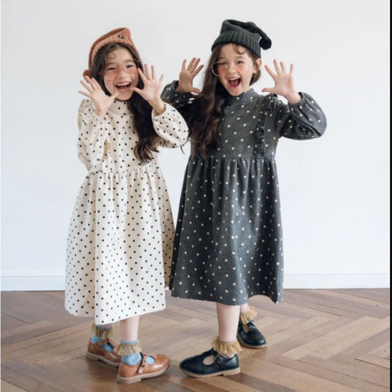 Spring and Autumn Fashion Korean Version Polka Dot Long Sleeves Ruffled A-line Velvet Girls Dress
Spring and Autumn Fashion Korean Version Polka Dot Long Sleeves Ruffled A-line Velvet Girls Dress