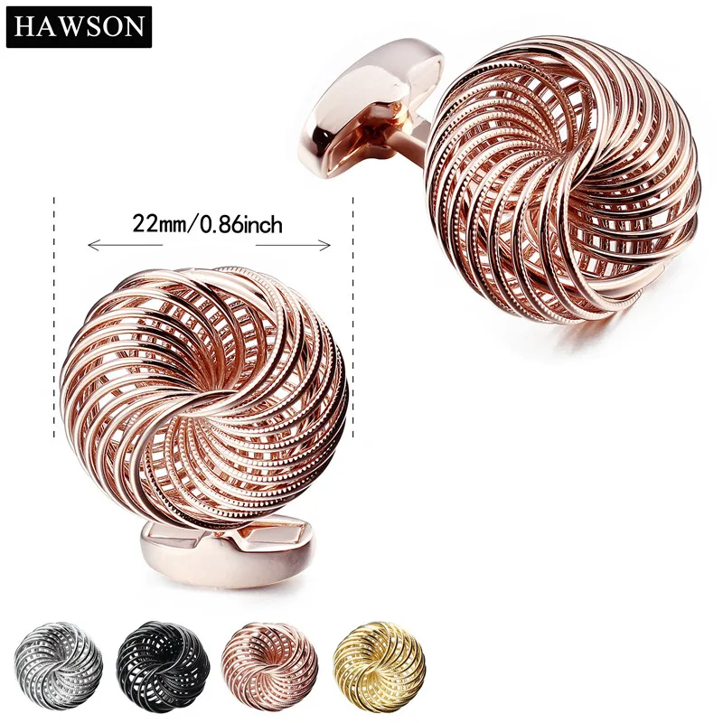 HAWSON Cufflinks Rose Gold Mens French Shirt Twist Flower Cuff Links Plain Metal For Wedding Dress with Box
HAWSON Cufflinks Rose Gold Mens French Shirt Twist Flower Cuff Links Plain Metal For Wedding Dress with Box