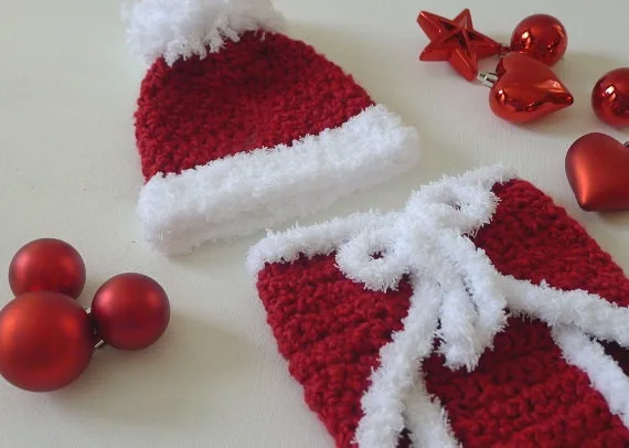 Фото Бесплатная доставка кроше Детское красное рождественское шапочка с которыми