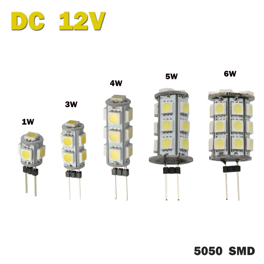 

DC 12V G4 1W 3W 4W 5W 6W LED Light Bulb Lamp 5 9 13 18 27 Leds 5050 SMD 12V