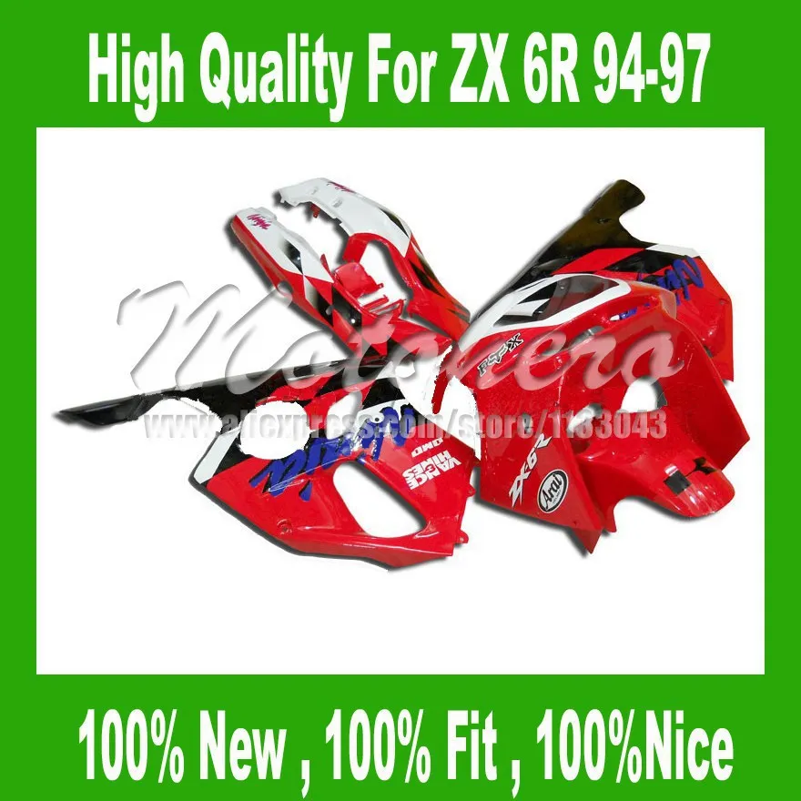 ZX6R 636 fairing For KAWASAKI ZX6R 636 94 97 95 96 Red white black ZX-6R NINJA ZX 6R 636 1994 95 96 1997 ABS Fairing Kits #2se48
ZX6R 636 fairing For KAWASAKI ZX6R 636 94 97 95 96 Red white black ZX-6R NINJA ZX 6R 636 1994 95 96 1997 ABS Fairing Kits #2se48